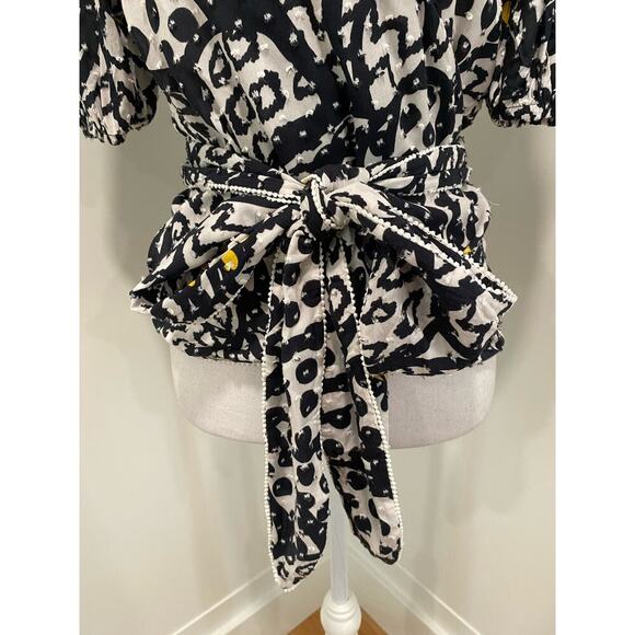 FARM Rio Floral Wrap Blouse in Black Motif - Picture 7 of 15